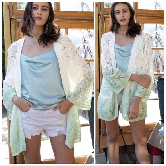 Feeling the Breeze in Pistachio-Ombre Cardigan - Picture 4 of 12